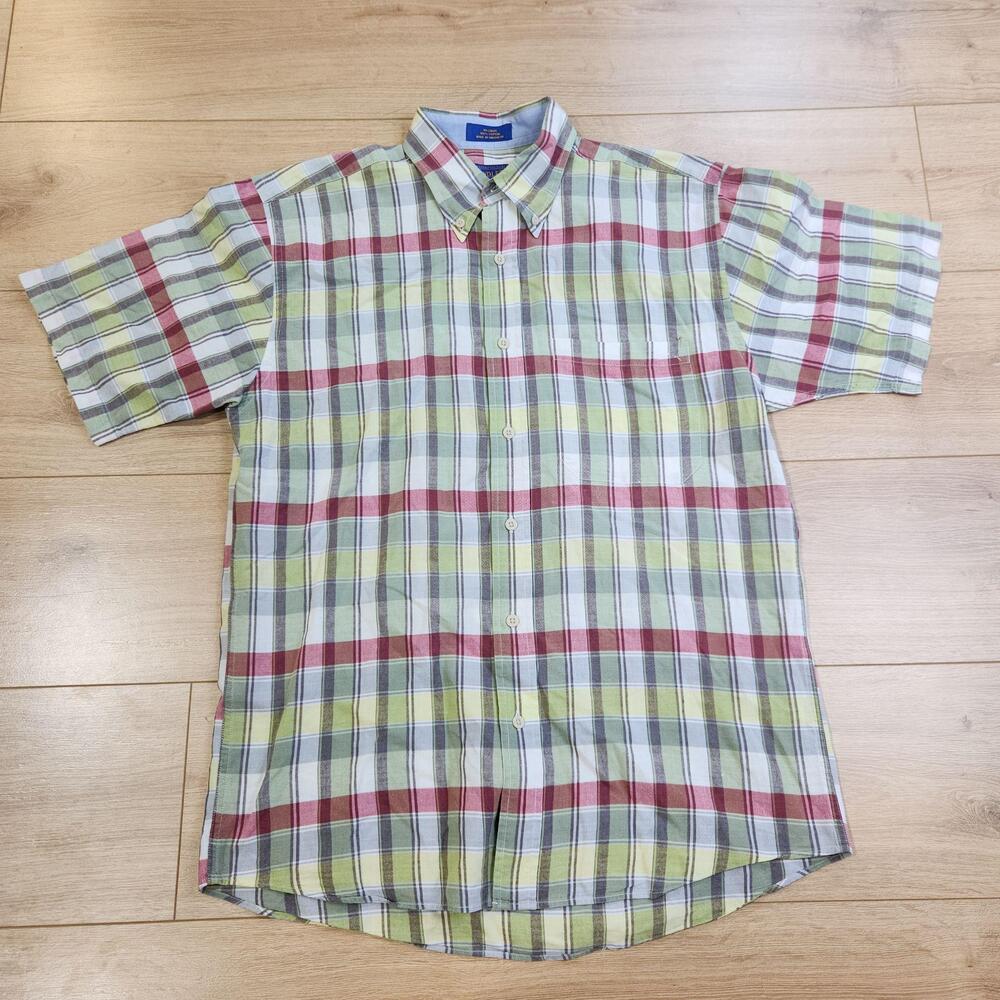Pendleton Shirt Mens Medium Multicolor Plaid Short Sleeve Button Up Cotton